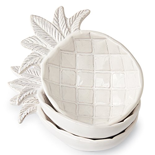 40 Of The Best Pineapple Gifts Mud Pie 4855041 Ceramic Pineapple Shaped Dip Condiment Bowls Set of 3