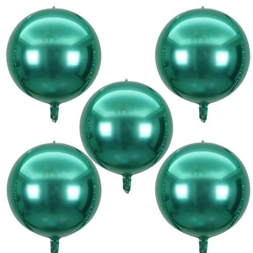 Round Metallic Foil Balloons, 55 cm, Hot Pink, Pack of 5 (Green)