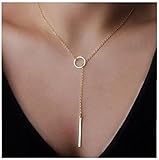 Bestpriceam Hot Sale Womens Simple Elegant Short Chain Necklace Chic Y Shaped Circle Lariat Style