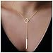 Bestpriceam Hot Sale Womens Simple Elegant Short Chain Necklace Chic Y Shaped Circle Lariat Style