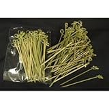 Happy Sales HSCMS-1, Bamboo Skewers 4 Inch Twisted Ends 50 PCS