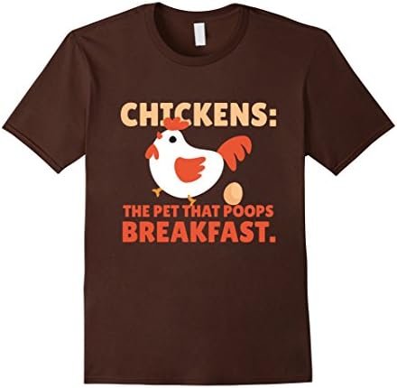 Men's Chickens - The Pet That Poops Breakfast Chicken T-Shirt XL Brown