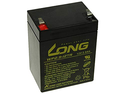 LONG Lead-Acid Battery 12 V 2.9 Ah F1 (WP2.9-12TR) PBLO-12V002,9-F1A Black