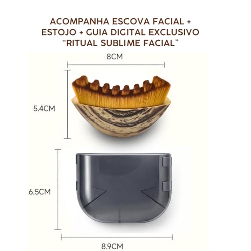 Escova Facial para Drenagem Linfática, Drena Face Massageadora Lifting – Reduz Inchaço do Rosto, Define Contorno e Mandíbula, Estimula Circulação – Cerdas Ultra Macias, Uso Diário ou Spa – Ritual Sublime Facial com Guia Exclusivo