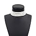Multi Strand Faux Pearl Choker Necklace for Women 14.17 inches