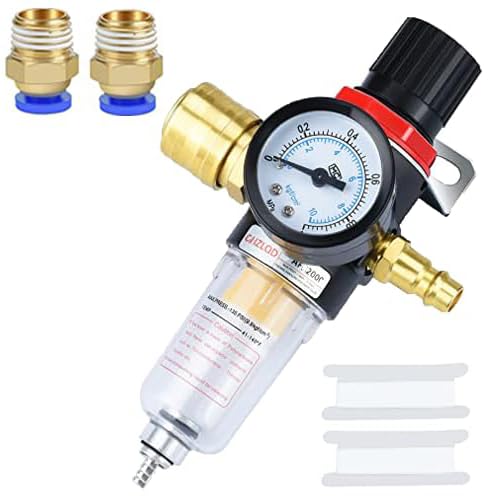 Air Pressure/Filte Regulator 1/4,Compressed Air Regulator/Air Filter Regulator with Water Separator and Quick Couplings for Compressor Filter