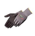 Liberty G-Grip Nitrile Micro-Foam Palm Coated Seamless Knit Glove with 13-Gauge Gray Nylon Shell, Medium, Black (Pack of 12)
