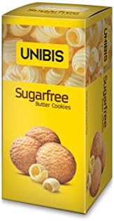 Sugar Free Butter Cookies - Pack of 4 X 75 Grams - 10.6 Ounces - UNIBIS