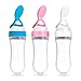 Lyonice Silicone Squeeze Bottle Spoon - Baby Feeding Cereal, Rice, Juice, Infant Newborn Toddler Baby Food Dispensing Spoon- 90ml Pink