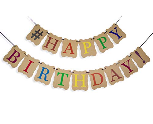 Katchon Brown Kraft Happy Birthday Banner No Diy Classy