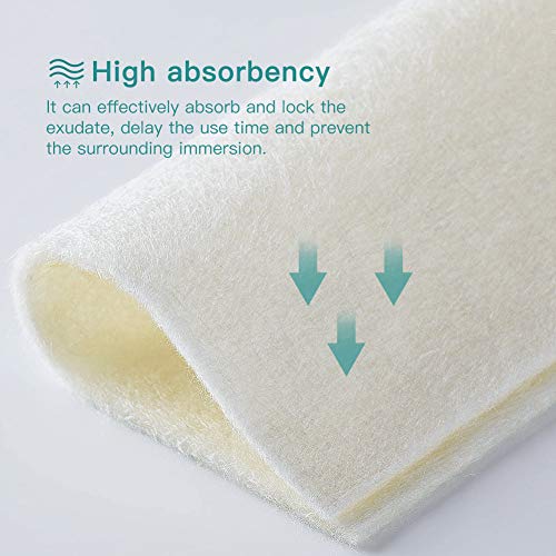 Dimora Calcium Alginate Wound Dressing, 10 x 10cm Patches,10 Individual Sterile Pads, Soft and Highly Absorbent Dressing Gauze, Non-Stick Padding
