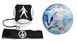 Forever Fanatics Superstar Player Soccer Ball Size 5 Ultimate Cristiano Ronaldo Portugal Juventus/Lionel Messi Argentina Neymar Jr Pirlo Rooney England (FIFA Size 5, Ronaldo CR7 Ball+Trainer Set)