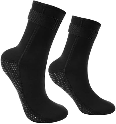 flintronic 3mm Neoprene Socks Velcro Anti-slip Thermal Water Socks Men Women