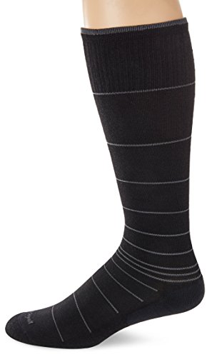 Sockwell Men's Circulator Compression Socks, Medium/Large, Black Stripe
