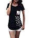 Allegra K Women Scoop Neck Short Sleeve Tee Novelty Prints Summer Tops T Shirts