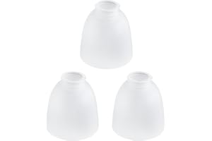 SEWTEROLYN 3-Pack White Frosted Glass Shade Replacements, Ceiling Fan Light Covers Glass Globes Lampshades for Chandelier Vanity Lights Wall Sconces Pendant Light, 1.61" Fitter Size, 5" high x 4.7" diameter