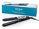 Xenia Paris XP Silk Steam Ceramic Steamer Flat Iron with Argan Infuser, Black, 1.25