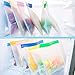 Wattne Large 6-pack Reusable Sandwich Bags, Reusable Leakproof Ziploc Kids Snack Bags, FDA Grade PEVA Biodegradable Storage Baggies for Food,Lunch,Make-up( + 3 Metal Straws + 1 Straw Brush) Multicolor