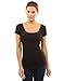 PattyBoutik Women Scoop Neck Empire Waist Raglan Top (Black Small)