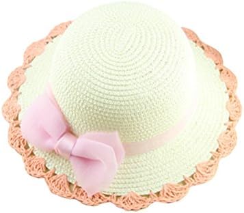 RVESCHZ Little Girls Floppy Lace Bowknot Beach Sun Visor Fedora Girls Hat (52cm/20.5"Hat Circumference, Pink)