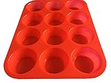 Comlon Silicone Muffin Pan, 12 Round Cup