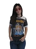 Bunny Brand Women's Def Leppard Pyromania 80's Tour Ringer T-Shirt Jersey Thin Soft (Medium)