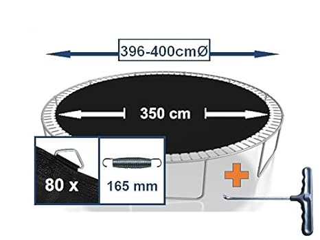 Sprungtuch Sprungmatte Ersatzteile für Trampolin Ø 396 cm 80 Ösen (Federn 16,5 cm)