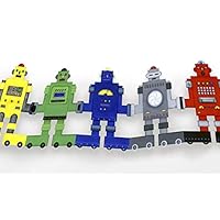 Delightful Paper Doll Chains - Set of two Colorful retro robots garlands