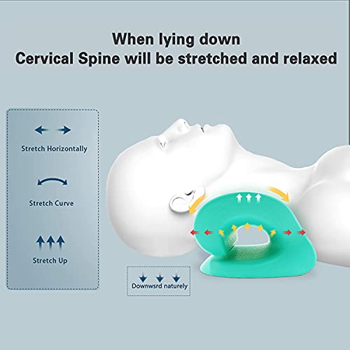 Neck and Shoulder Relaxer Cervical Neck Traction Device,Portable Chiropractic Pillow, Neck Stretcher,Neck Massage Pillow for Pain Relief Management and Cervical