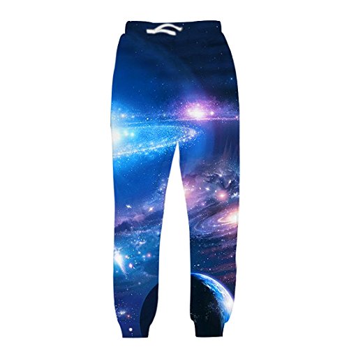 Uideazone Teen Printed Graphic Space Galaxy Sweatpants Jogger Bottom Pants