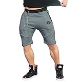 EU Men's Gym Workout Shorts Jogger Running Bodybuilding Shorts Dark Grey Large