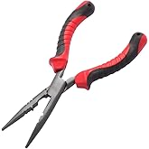 YQANDL Fishing Pliers – High Carbon Manganese Steel Fish Hook Remover Tool with Tungsten Cutters – Fishing Gripper, Split Ring Pliers, Fishing Gear for Saltwater & Freshwater
