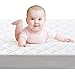 Crib Mattress Protector,BROLEX Baby Crib Mattress Cover,White Terry Quilted,Safety Padded,Breathable,Ultra Absorbent,Fitted Sheet Style