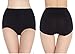 Lashapear Womens High Waist Underwear Solid Color Tummy Control Cotton Brief Panties 3 Pack, Color1, Large