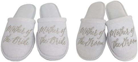 Personalized Slippers Wedding Slippers - (Large (W7-9), Mother Of The Bride and Mother Of The Groom)
