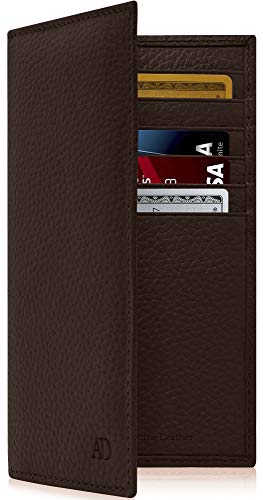 Genuine Leather Checkbook Cover For Women & Men - Checkbook Holder Check Book Covers For Duplicate Checks Card Wallet RFID