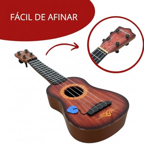 Ukulele Infantil Violão Infantil de Plástico Instrumento Musical Educativo para Crianças