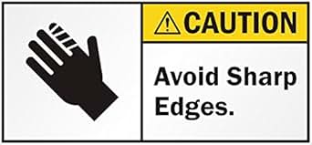 sharp edges caution sign avoid sticker