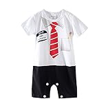 Baby Boys Gentleman Print Costume Summer Romper
