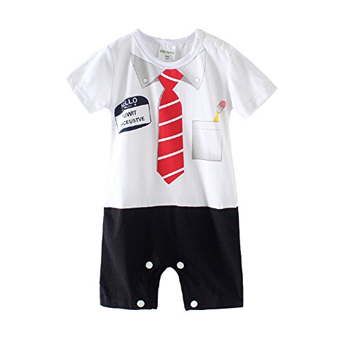 Mud Kingdom Mud Kingdom Baby Boys Gentleman Print Costume Summer Romper