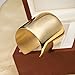 Carffany Women's Wide Cuff Bracelet Bangle in High Polished Stainless Steel (Yellow God)