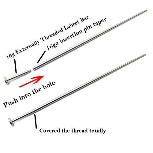 NewkeepsR 16G 316L Steel Taper Insertion Pin for Stretching Kit Ear Expander Body Piercing Tool