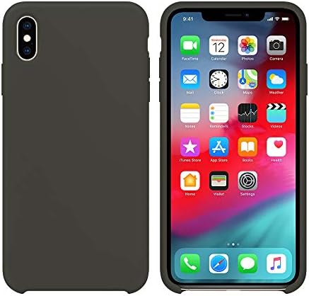 iPhone X Silicone Case, iPhone X Case, Xperg Slim Liquid Silicone Gel Rubber Shockproof Case Soft Microfiber Cloth Lining Cushion Compatible with iPhone X 5.8 inch (2017), Dark Green