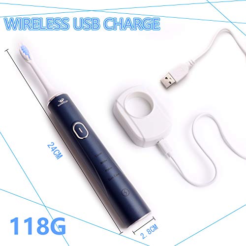 NAWCUP New Sonic Electric Toothbrush, Adult Electric Toothbrush, Smart Electric Toothbrush has 4 Modes, IPX7 Whitening Electric Toothbrush, Including USB Charging and 2 Replaceable Brush Heads