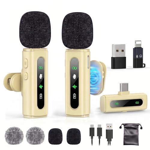 Wireless Lavalier Microphone for Android/PC Beige