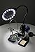 RC Logger Helping Hand Station with Magnifying Glass Third Hand LED Lamp Solder Holder Heavy Base and Sponge for Soldering Work Hobby, Repair, Model Games, Workshop and Assembly, Gift Idea