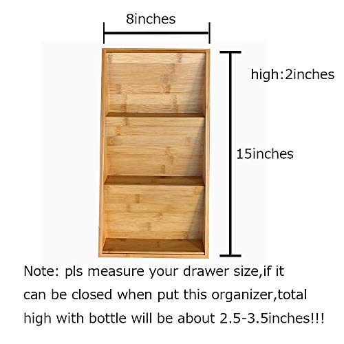 Simhoo Bamboo Spice rack In-Drawer Kitchen Cabinet Spice 12 Bottle Holder for Storage/Organizer 3-Tier - Thumbnail 3