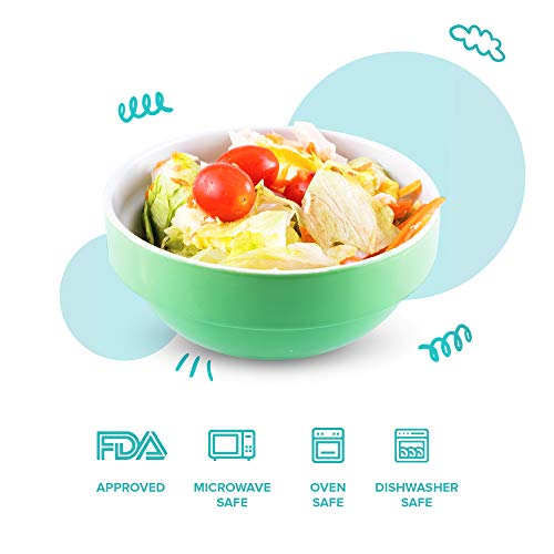 Uno Casa Ceramic Bowls - 4 Piece Serving Bowls for Cereal, Soup and Ice Cream - 12 oz