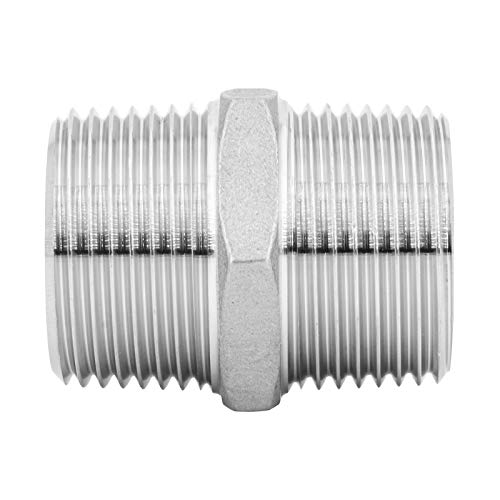 1/2” Doppelnippel I Edelstahl AISI 304 I Sechskant I Fitting I BSP I 2x Aussengewinde I MM – Bild 3