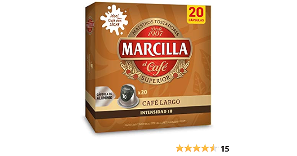 Marcilla Café Cápsulas Café Largo - 20 Cápsulas Compatibles Nespresso :  Amazon.es: Alimentación y bebidas